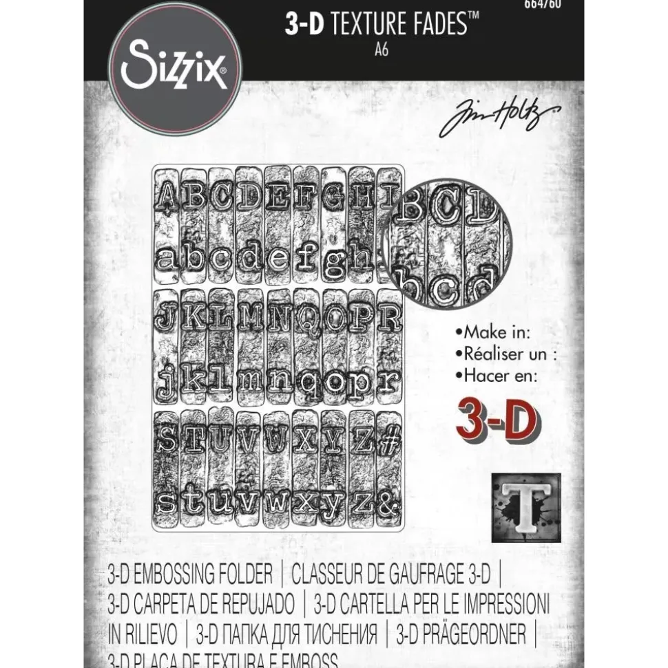 Carpeta de Texturas Typewriter para Sizzix de Tim Holtz 664760