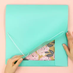 Carpeta para Papeles con Gomas Turquesa Craftelier 30x30cm