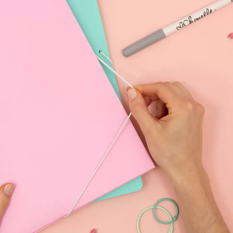 Carpeta para Papeles con Gomas Rosa Craftelier 30x30cm