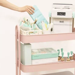 Carrito Amazon con 3 bandejas Rosa Craftelier 60cm