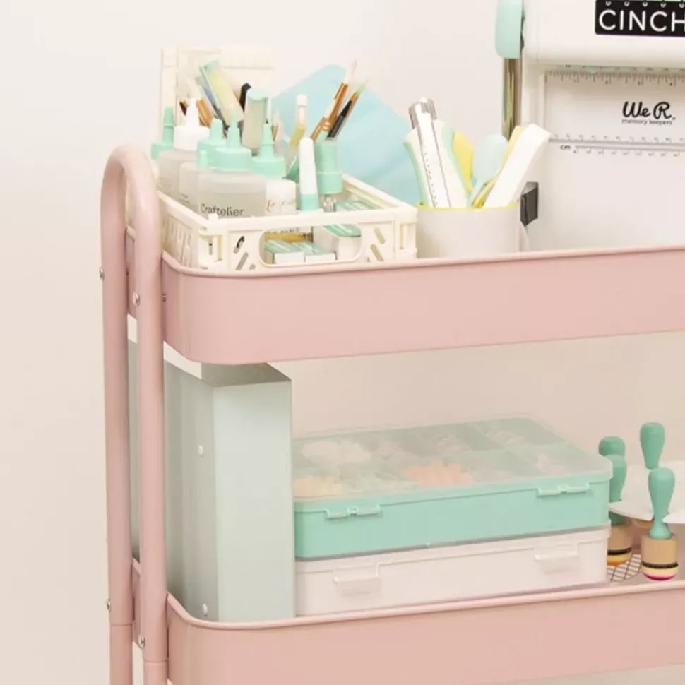 Carrito Amazon con 3 bandejas Rosa Craftelier 60cm