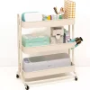 Carrito Con 3 Bandejas Blanco Roto Craftelier 60cm