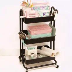 Carrito Con 3 Bandejas Negro Craftelier