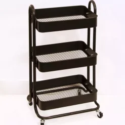 Carrito Con 3 Bandejas Negro Craftelier