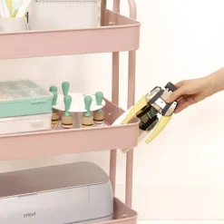 Carrito Con 3 Bandejas Rosa Craftelier 60cm