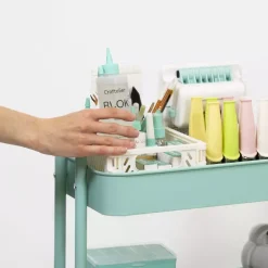 Carrito Con 3 Bandejas Turquesa Craftelier 60cm