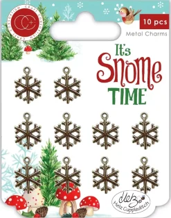 Charms metálicos Copos de nieve It s Snome Time Craft Consortium