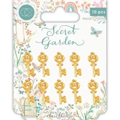 Charms Metálicos Llaves Oro Secret Garden Craft Consortium
