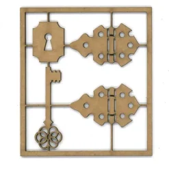 Chipboard Bisagras y llave - Dayka