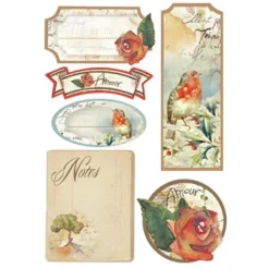 Chipboard Stickers Flowers and poems Stamperia