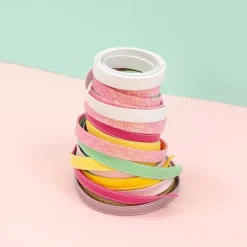 Cinta de Ecopiel Flores Rosa Craftelier 1cm