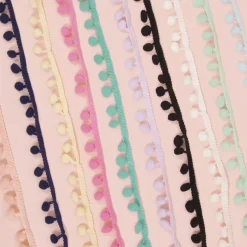 Cinta de Pompón Rosa Bebé Craftelier 12mm