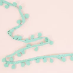 Cinta de Pompón Turquesa Craftelier 12mm