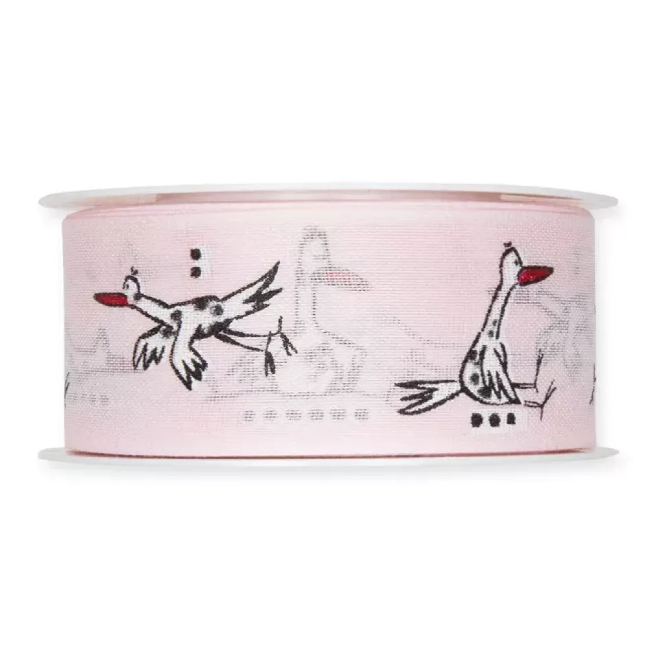 Cinta Estampada Cigüeñas Rosa Halbach 40mm