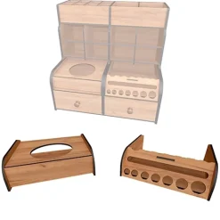 Complemento para organizador de escritorio para rotuladores y bolígrafos textura madera Fabrika Decoru