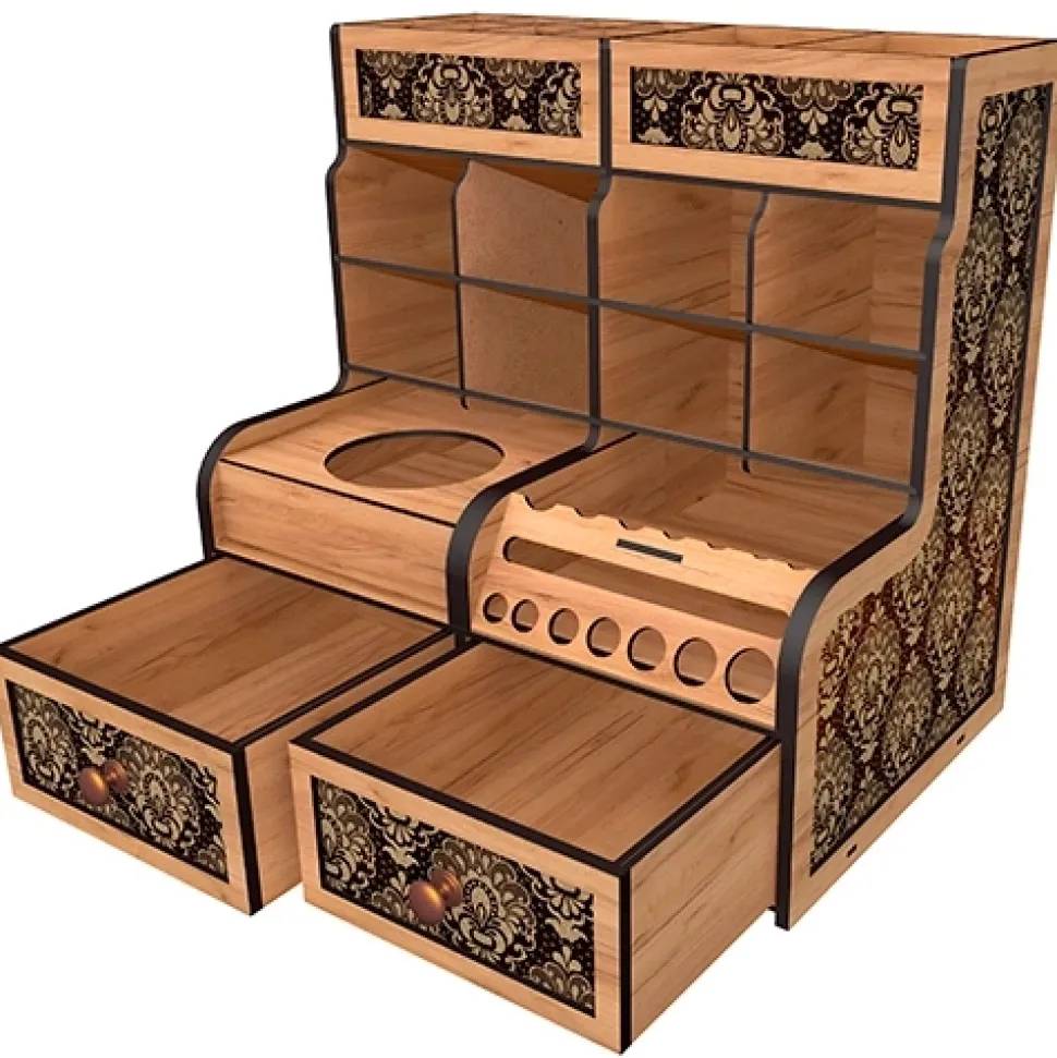 Complemento para organizador de escritorio para rotuladores y bolígrafos textura madera Fabrika Decoru