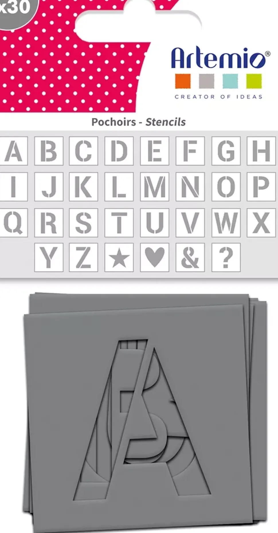 Conjunto de Plantillas de Stencil Abecedario Artemio