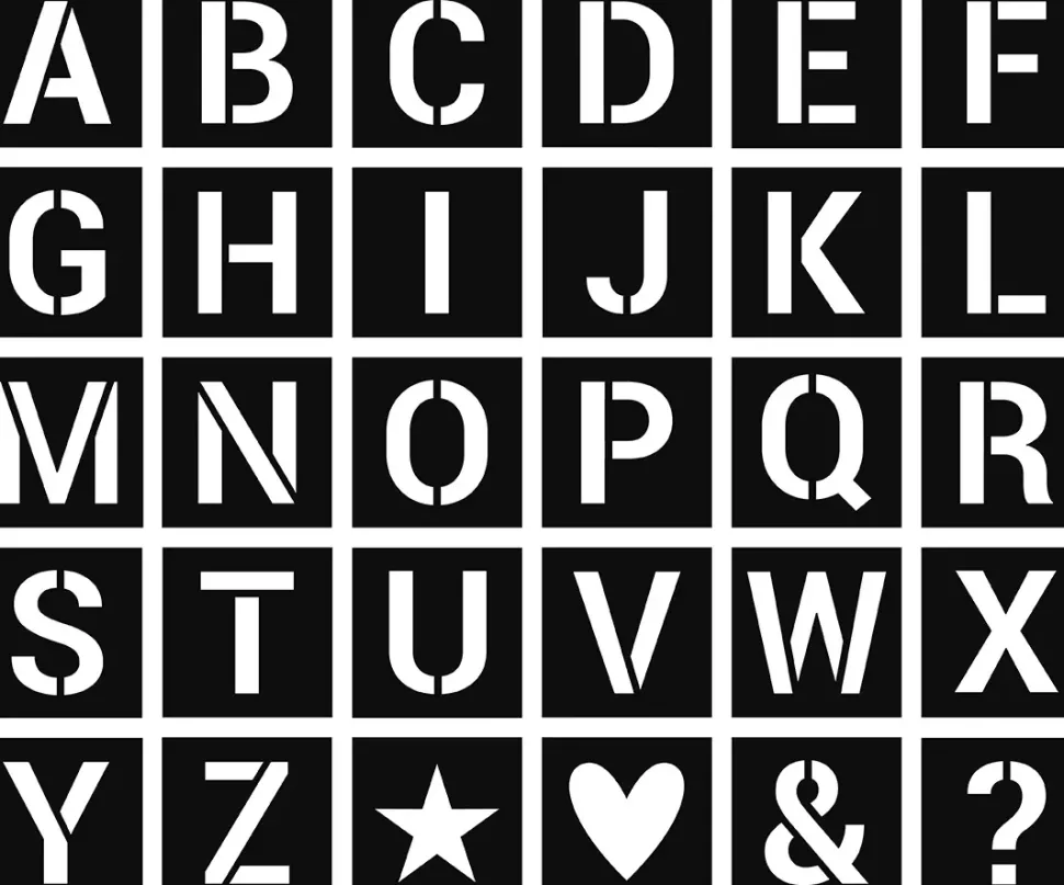 Conjunto de Plantillas de Stencil Abecedario Artemio