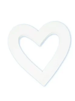 Contorno corazón de cartón endurecido blanco
