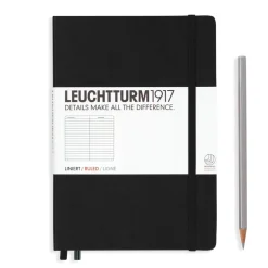Cuaderno Medium negro rayado tapa dura Leuchtturm1917 A5