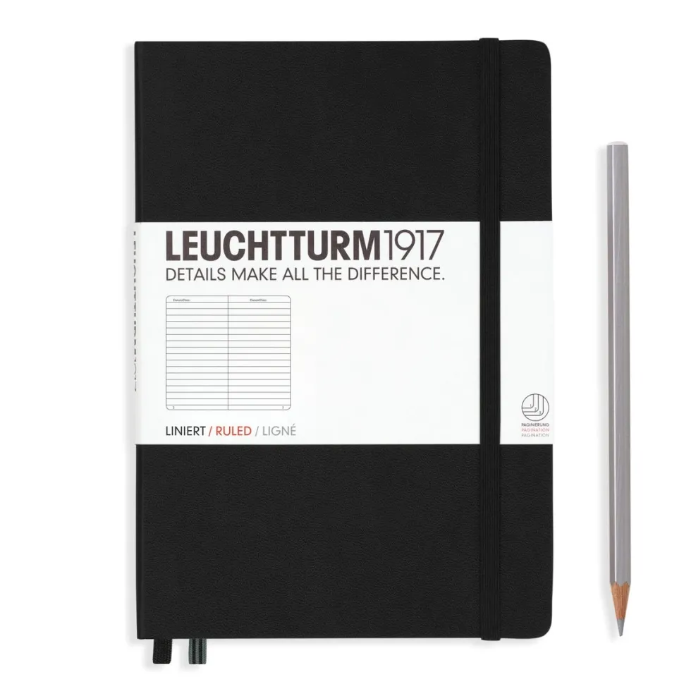 Cuaderno Medium negro rayado tapa dura Leuchtturm1917 A5