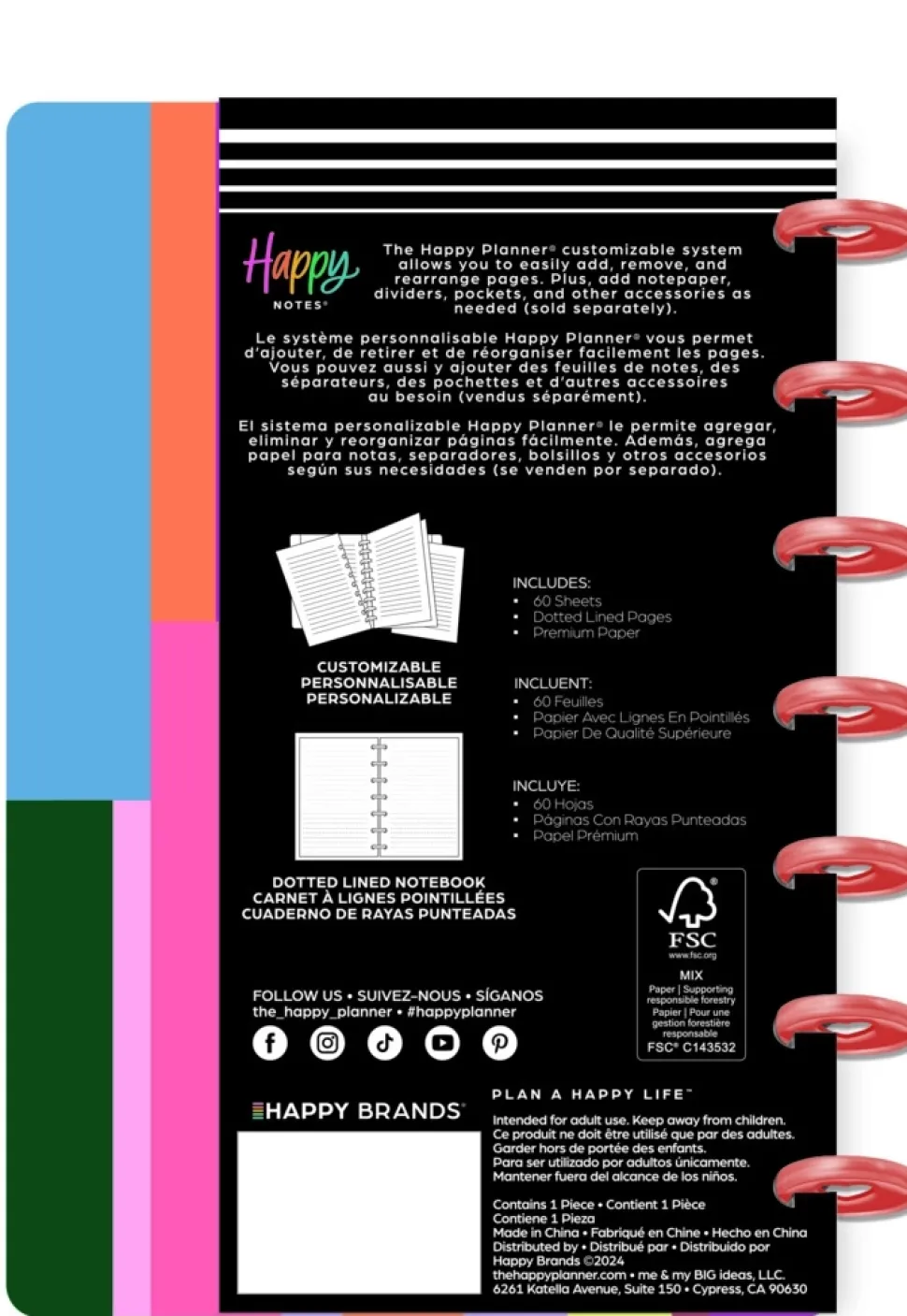 Cuaderno Mini Color Block Brights Happy Planner