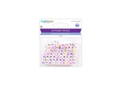 Cuentas Blancas con Abecedario de Colores MultiCraft 6mm
