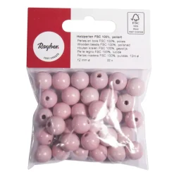 Cuentas de madera Rosa Rayher 12mm