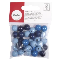 Cuentas de madera Tonos Azules Rayher 12mm