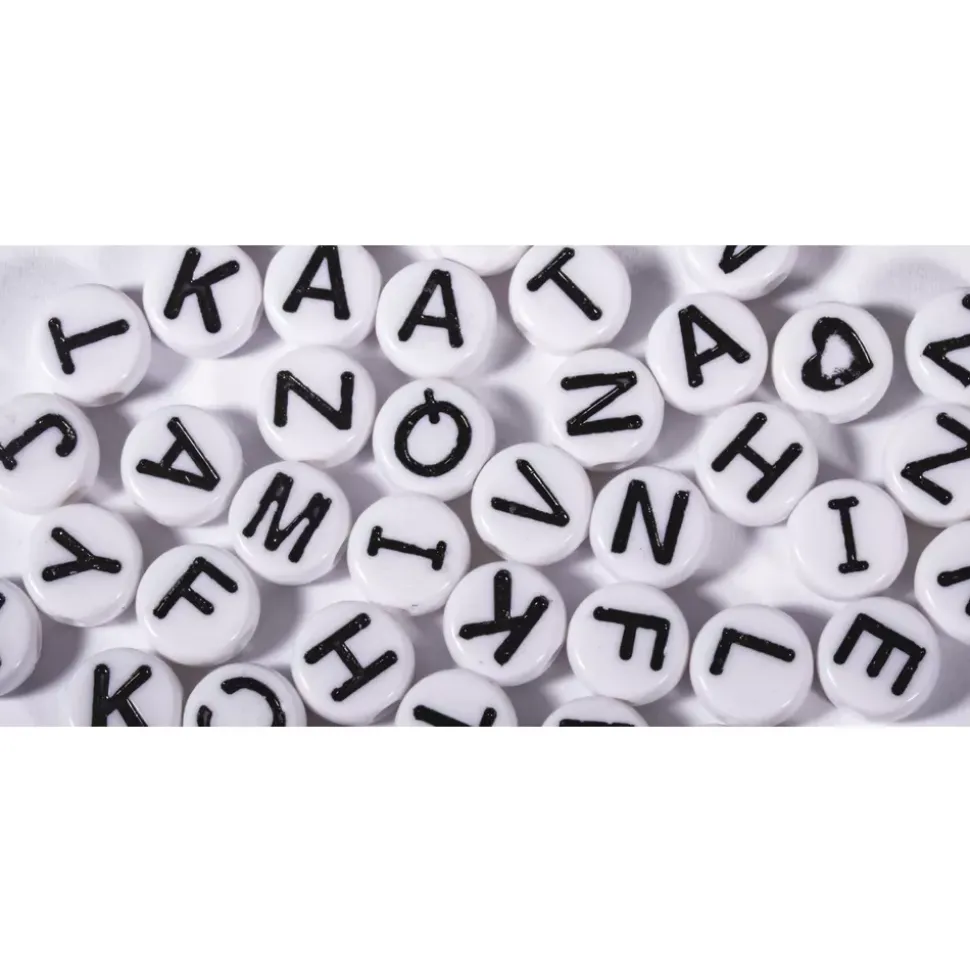 Cuentas de Plástico Blanco Abecedario Rayher 40g