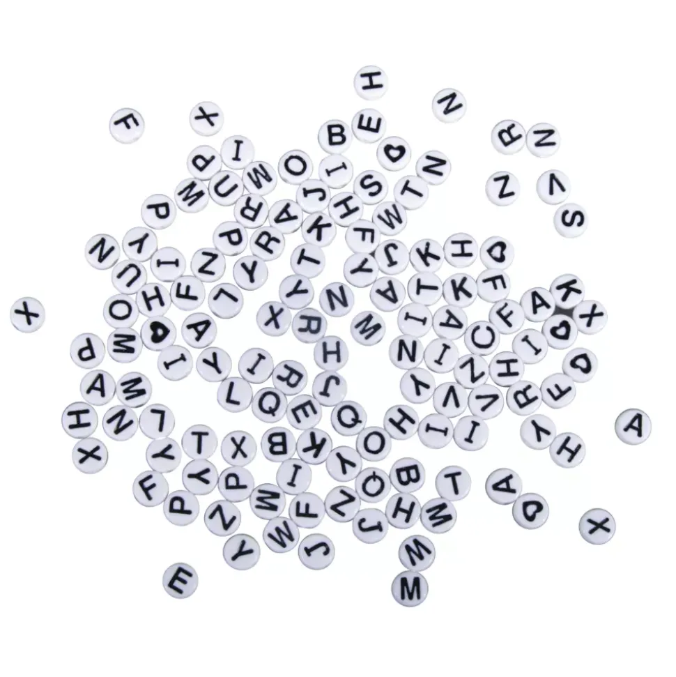 Cuentas de Plástico Blanco Abecedario Rayher 40g