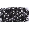 Cuentas de Plástico Negro Abecedario Rayher 6mm