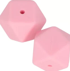 Cuentas de silicona Hexágonos Rosa My little Baby Artemio 17mm