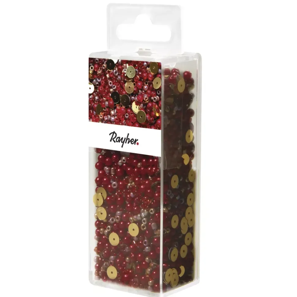 Cuentas de Vidrio Rojo Clásico Rayher 80g