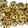Cuentas Doradas Redondas con Letras Negras Artemio