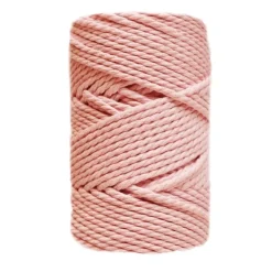 Cuerda de Macramé 3 cabos Rosa Maquillaje CasaSol 5mm