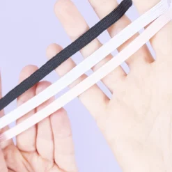 Cuerda elástica plana Negra Craftelier 5mm