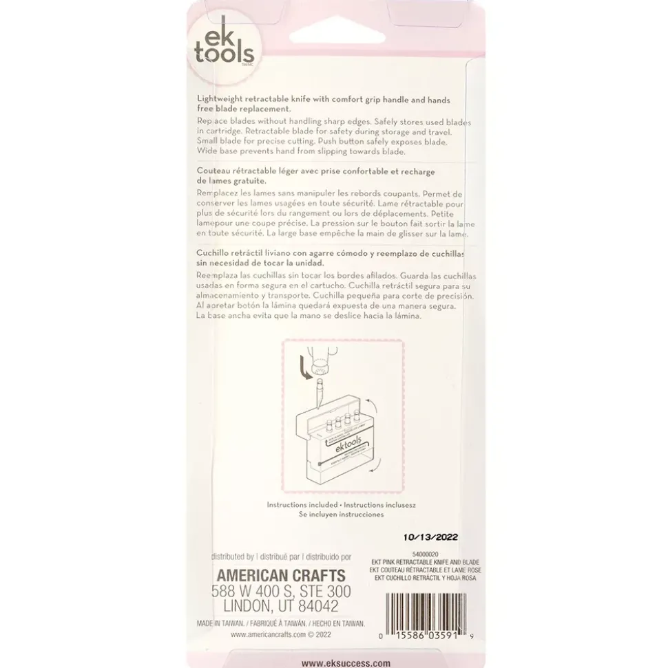 Cutter de Precisión Retráctil Rosa EK Tools