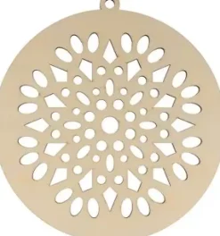 Die-Cut de Madera Medallón con Copo de Nieve Artemio