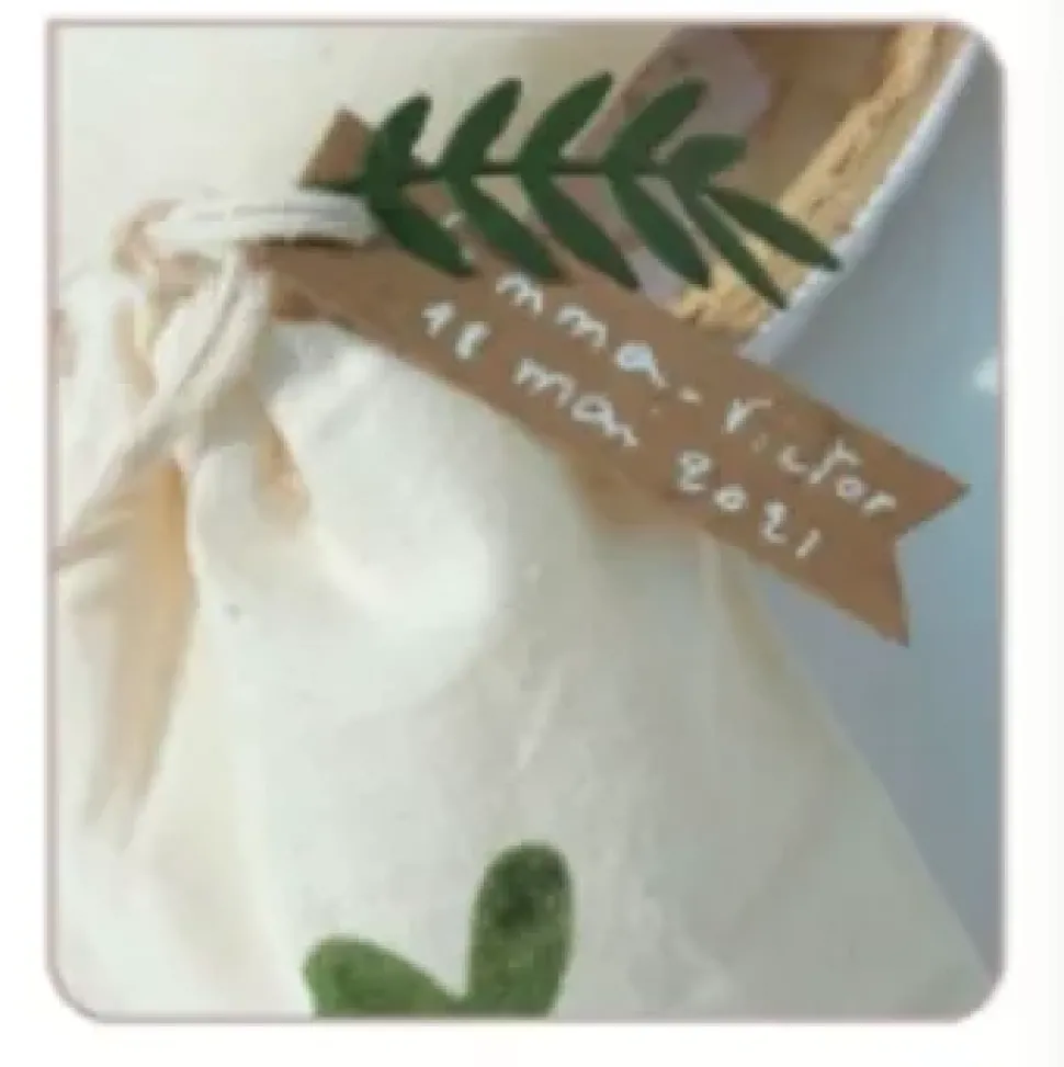 Die-cut Etiquetas Banner Kraft On se Marie Artemio