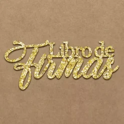 Die-Cut Metacrilato Glitter Oro Libro de Firmas Kora Projects
