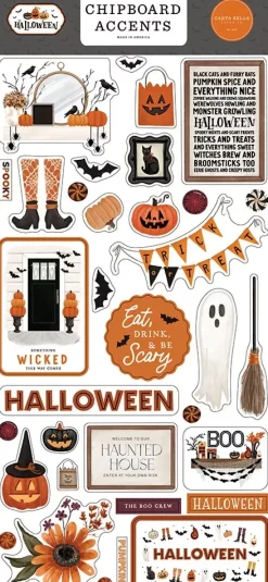 Die-Cuts Chipboard Accents Halloween Carta Bella