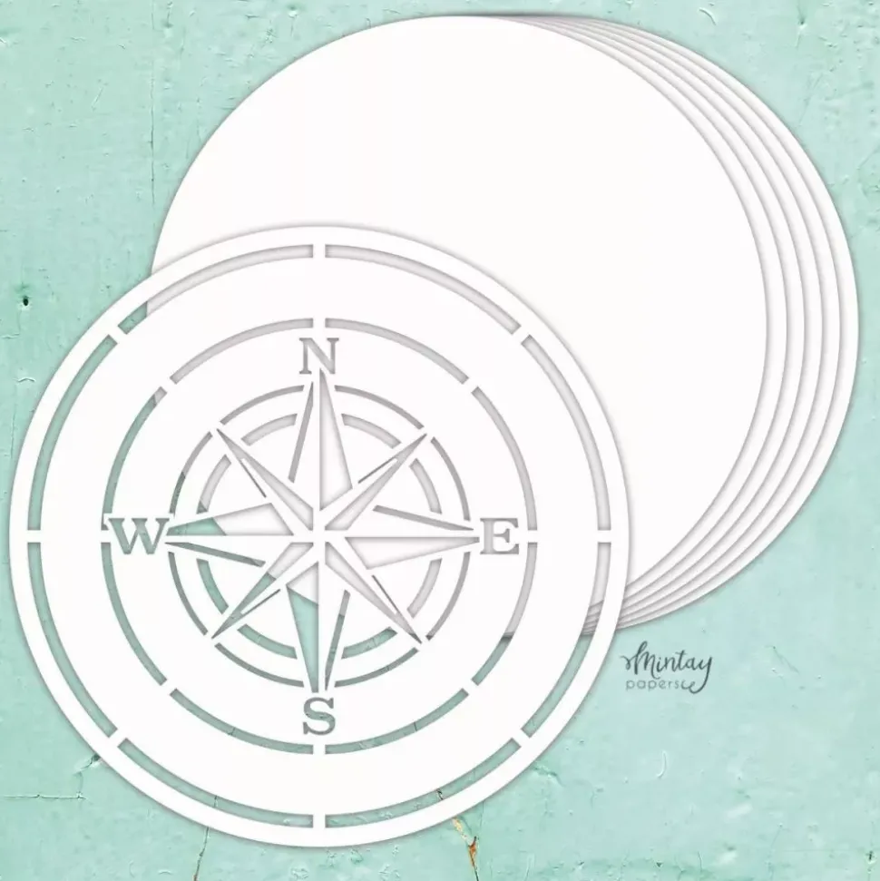 Die-Cuts Chipboard Álbum Base Compass Mintay
