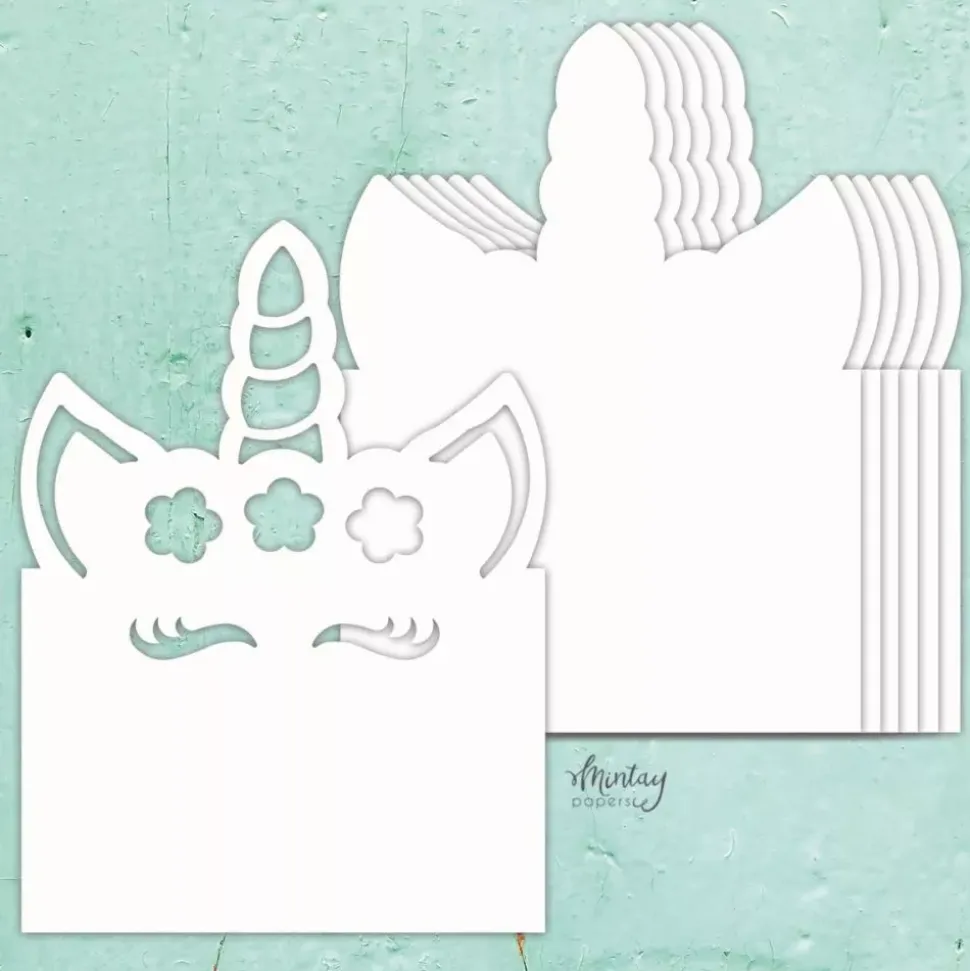 Die-Cuts Chipboard Álbum Base Unicorn Mintay