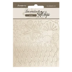 Die-cuts de chipboard Red y Conchas Silent Sea Stamperia