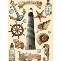 Die-cuts de madera Sea Land Stamperia