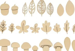 Die-cuts de madera Setas y Hojas Promenade en Forêt Artemio