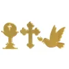 Die-Cuts De Metacrilato Paloma, Cruz y Cáliz Dorado Dayka