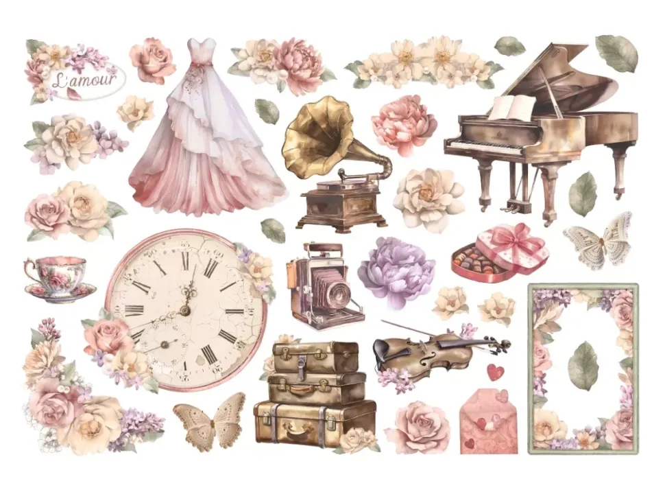 Die-Cuts Ephemera Amor Romance Forever Stamperia