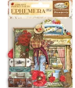 Die-Cuts Ephemera Elements and Poppies Sunflower Art Stamperia